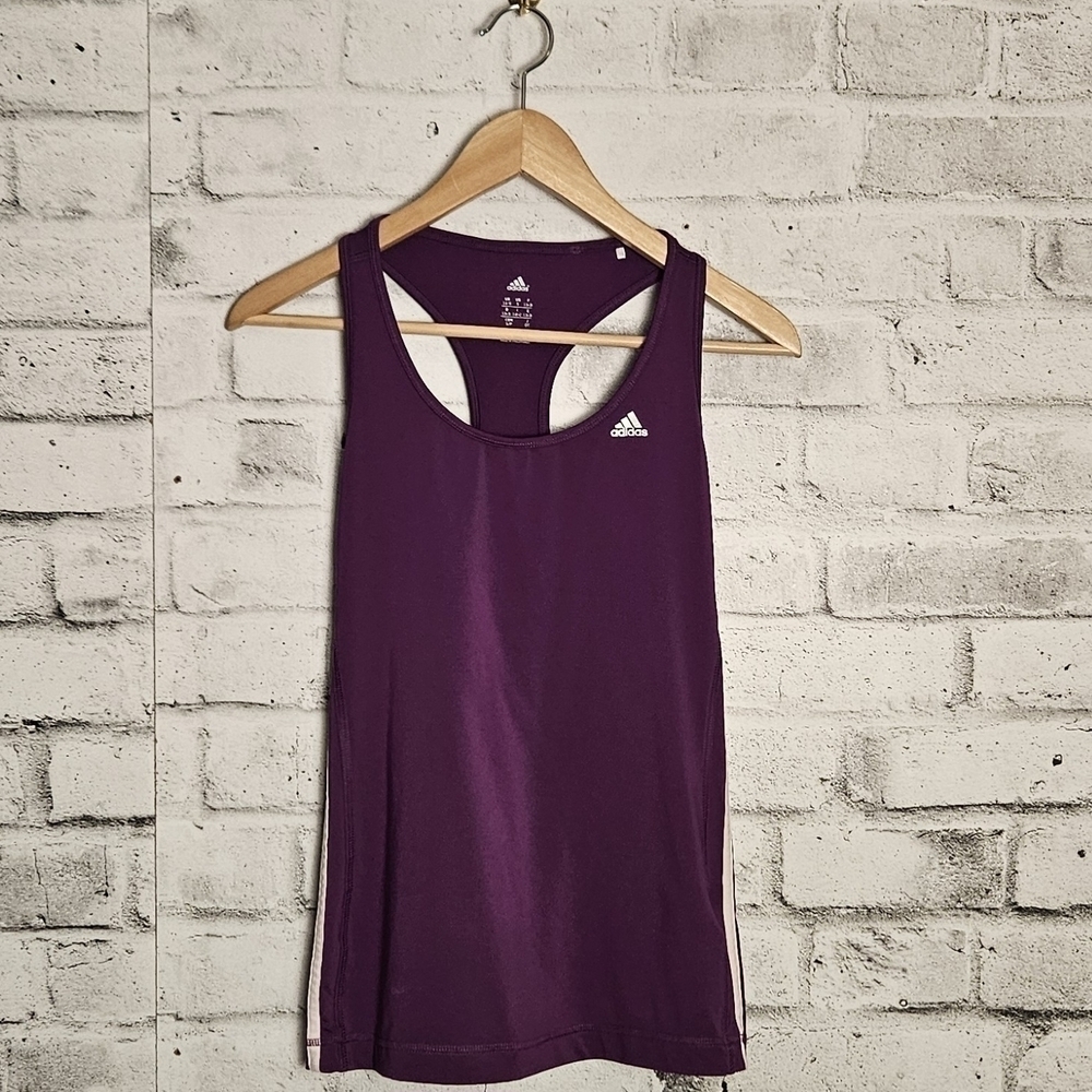 Adidas Tank Top Womens Small Purple Athletic Gym Workout Racerback
